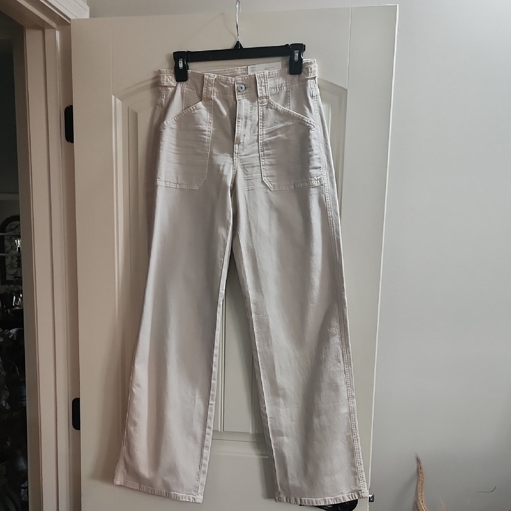 American Eagle Outfitters Stretch Stovepipe Pants in Cream